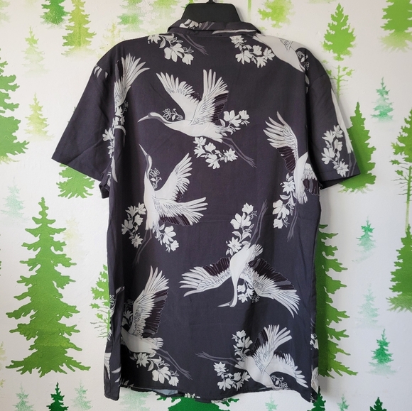Boohoo Man Muscle Fit Bird Print Shirt - Picture 5 of 8